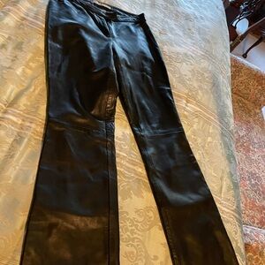 Women's Black Leather Pants